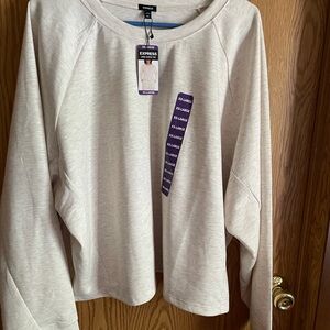 Express Women's Light Cream Sweatshirt